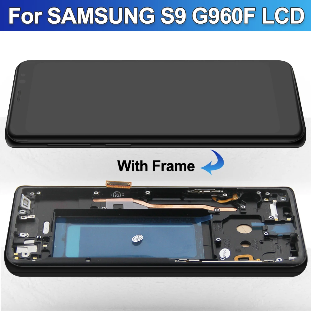 TFT Quality For Samsung S9 With Frame LCD Display G960 G960F Touch Screen Digitizer Assembly For Galaxy S9 Screen