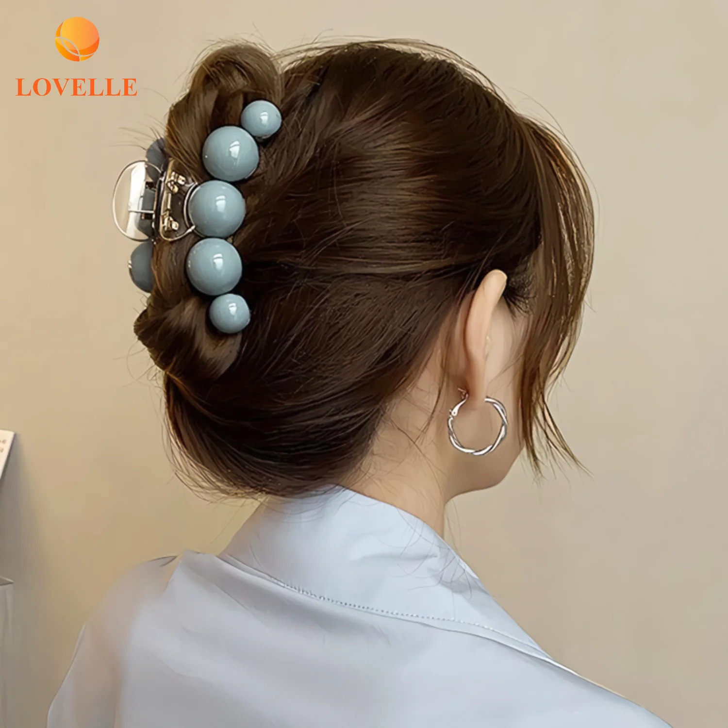 LOVELLO Hair Decoration 10CM Size High Quality Nonslip Acrylic Hair Claw Clip Colorful for Girls Lady Women Hair Using image 4