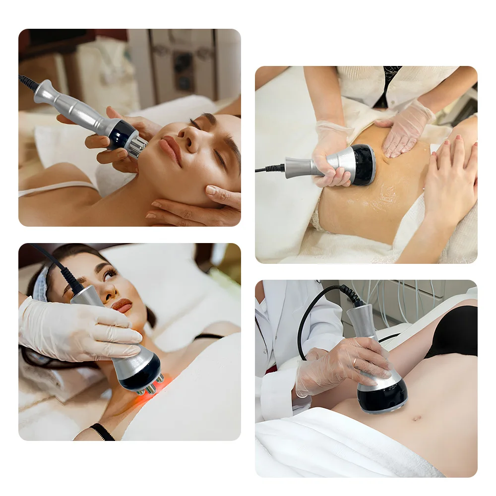 40K Ultrasonic Cavitation RF Beauty Machine Body Care Device for Skin Smoothing Toning Firm Look Personal Shaping Home Salon Use