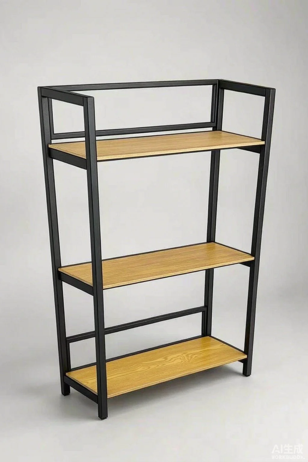 3-laags stalen en houten plank 100x30x150cm, multifunctionele boekenplank met verstelbare poten voor woonkamer, garage, balkon, zwart