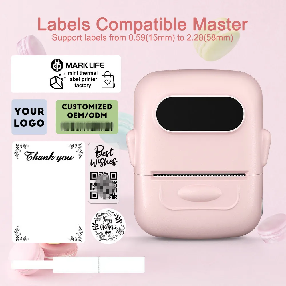 Marklife P50 Portable Thermal Stickers Impresoras 2d Mini Photo Bluetooth Printer Self-adhesive Label Maker Labeling Machine