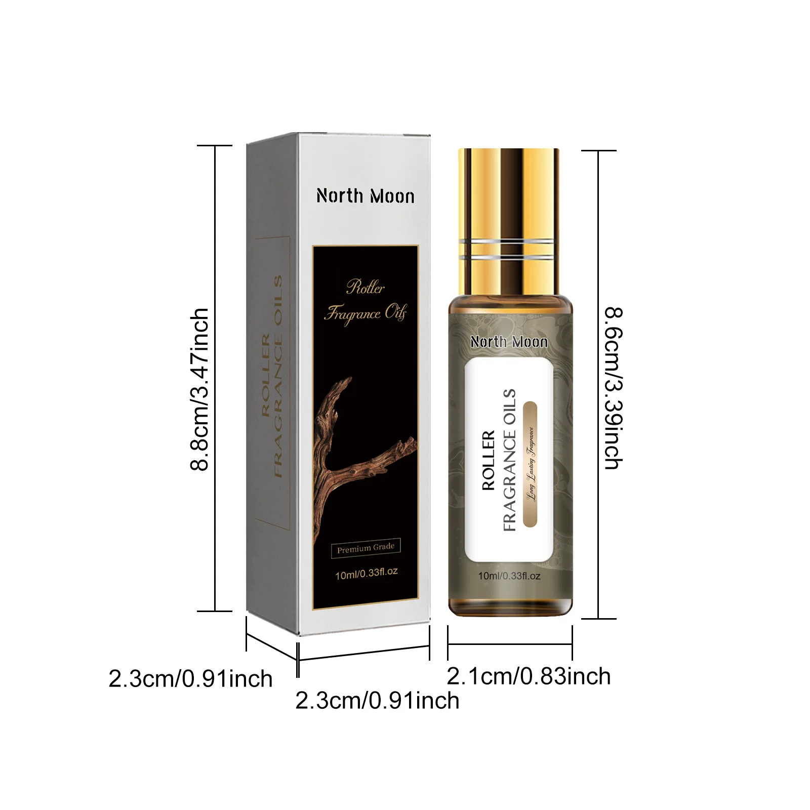 North Moon 10ml Sandalwood Rolling Perfume Oil Long Lasting Fragrance Elegant Dating Body Relax Charming Atmosphere Perfume