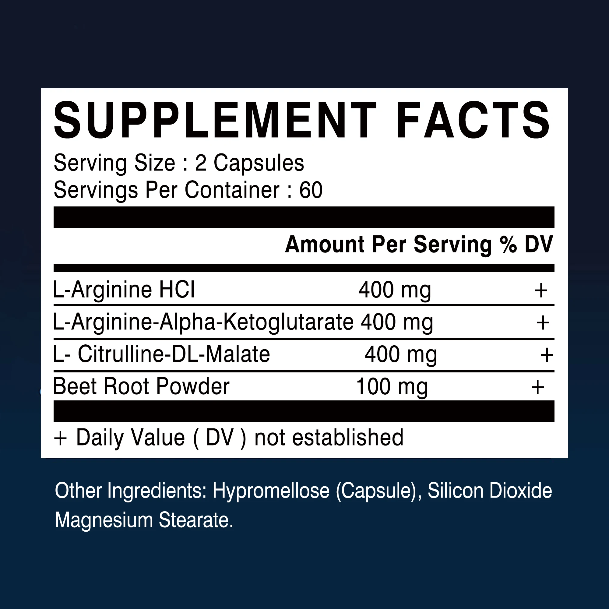 L-Arginine - Nitric Oxide Supplements, Strengthens Muscles, Improves Endurance, and Improves Blood Flow - 120 Capsules