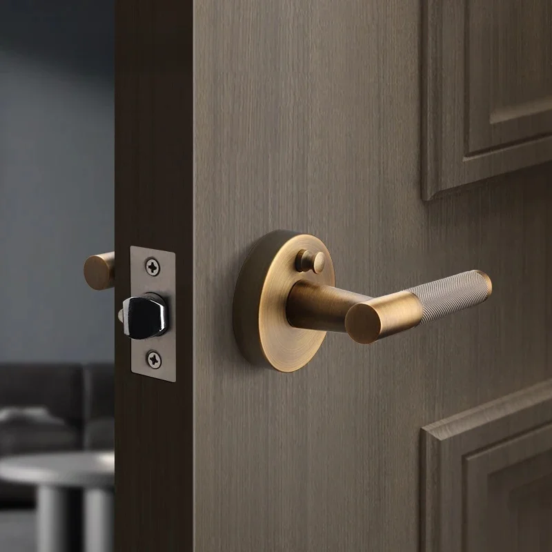 Amerikaans eenvoudig zwart badkamerslot badkamer interieur badkamer deurklink houten deurslot gekarteld privacyslot - afbeelding 2