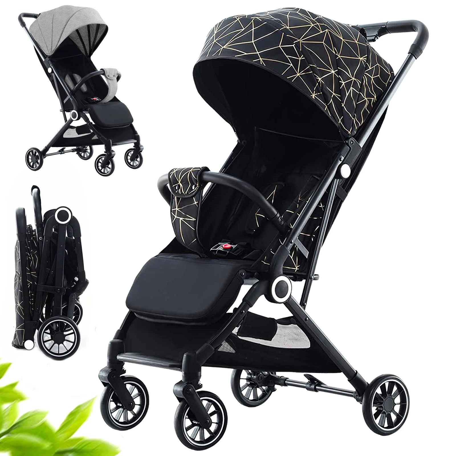 Baby Stroller Portable Lightweight Baby Shock Absorber Children's Foldable Stroller Can Sit And Lie Down For Baby 0-4 Year Old