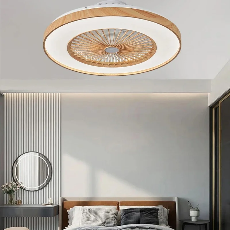 2026 Nieuwe ventilatorplafondlamp, eenvoudig, creatief, met houtnerfkleur, voor keuken, woonkamer, eetkamer, slaapkamer, LED-ventilatorlampen - afbeelding 2