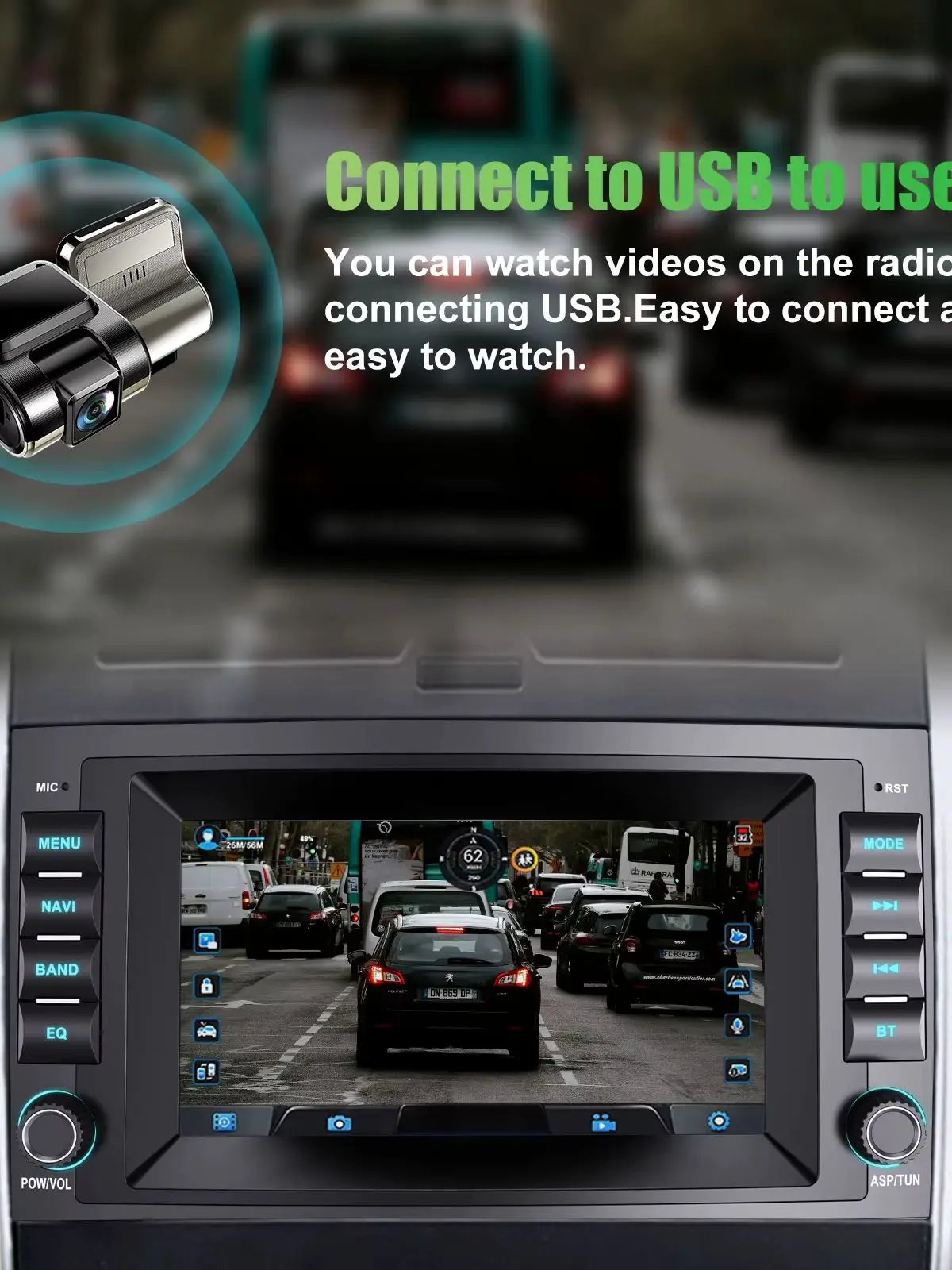 ESSGOO 7'' Android15 2+64G 2+32G 6+128G voor A-klasse B-klasse W169 W639 W245 Vito autoradio draadloze CarPlay Android Auto GPS navigatie RDS FM WiFi Bluetooth Mirror link touchscreen - afbeelding 2