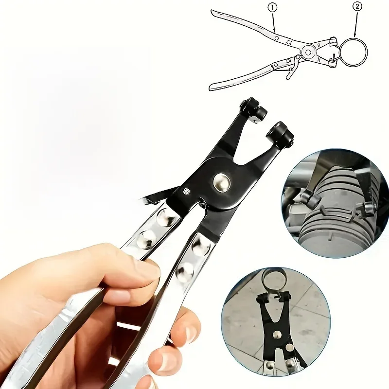 Pince à Clip pour tuyau d'eau de voiture, pince à mâchoire d'entraînement pivotante, outil de verrouillage, retrait et Installation des colliers de serrage à bande plate de Type anneau
