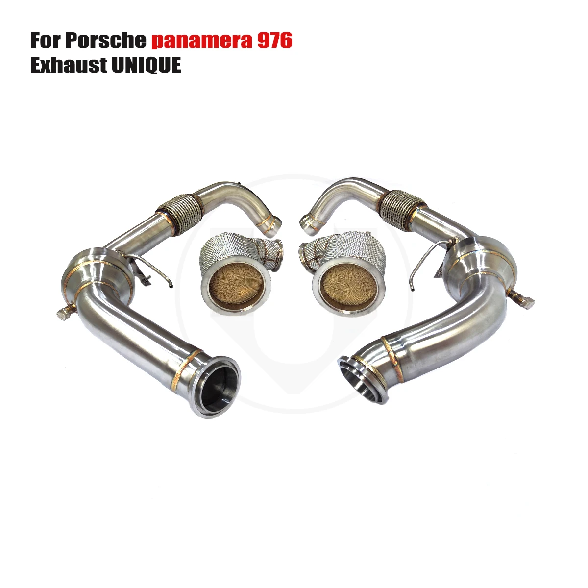 UNIQUE For  2024+ Porsche panamera 976 2.9T front downpipe No light on With insulator downpipe With cat/without cat exhaust pipe