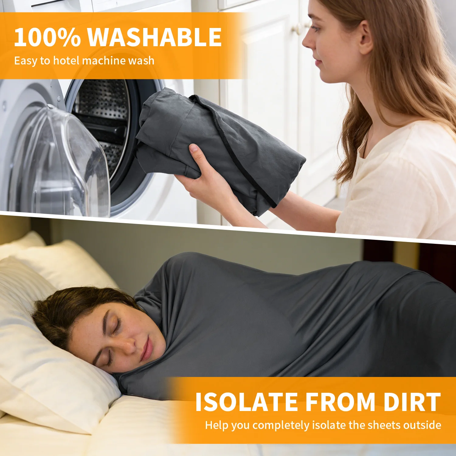 MAPLEAF Hochelastische Mumien-Schlafsack-Einlage, ultraleicht, für vier Jahreszeiten, Schlafsack-Einlage, tragbar, tragbar, Schlafsack-Einlage – Detail 5