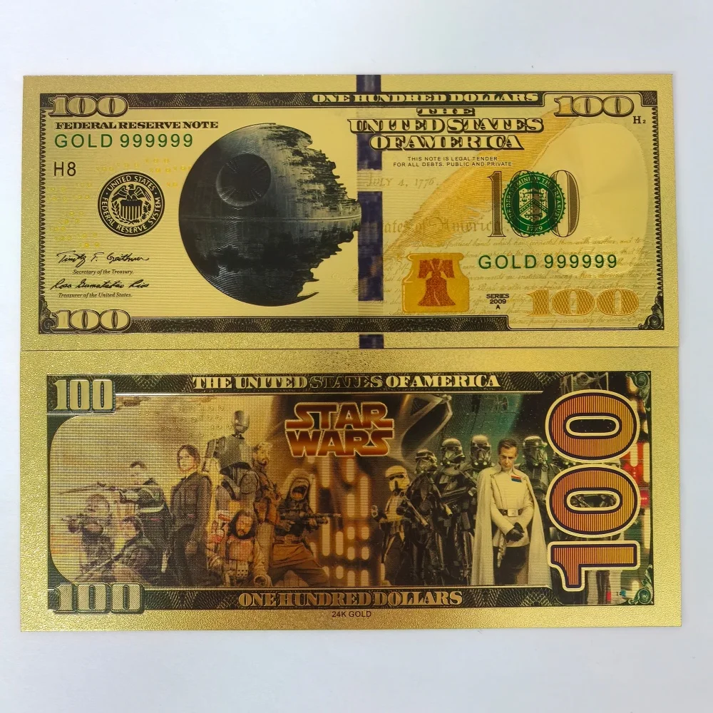 55 تصميمًا أمريكيًا لعبة نجمة الفيلم الكلاسيكي أنيمي فيلم الأوراق النقدية الذهبية بطاقات ذهبية مجموعة هدايا عيد ميلاد تذكارية للأطفال