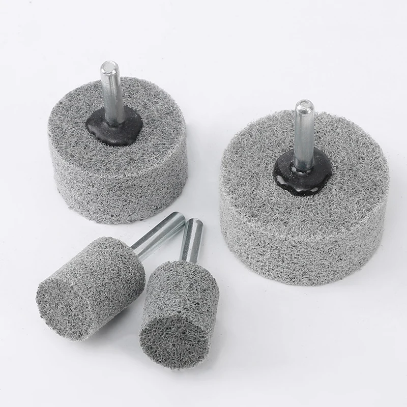 6mm Shank 20 25 30 40mm Grey Nylon Fiber Polishing Wheel Grinding Head Buffing Wheel Mounted Point Grinder Rotary Tools
