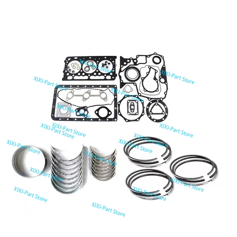 

D902 Crankshaft Main Bearing Full Gasket Kit Set For Kubota Piston Ring Con Rod Cylinder Head Gasket Overhaul Rebuild Kit