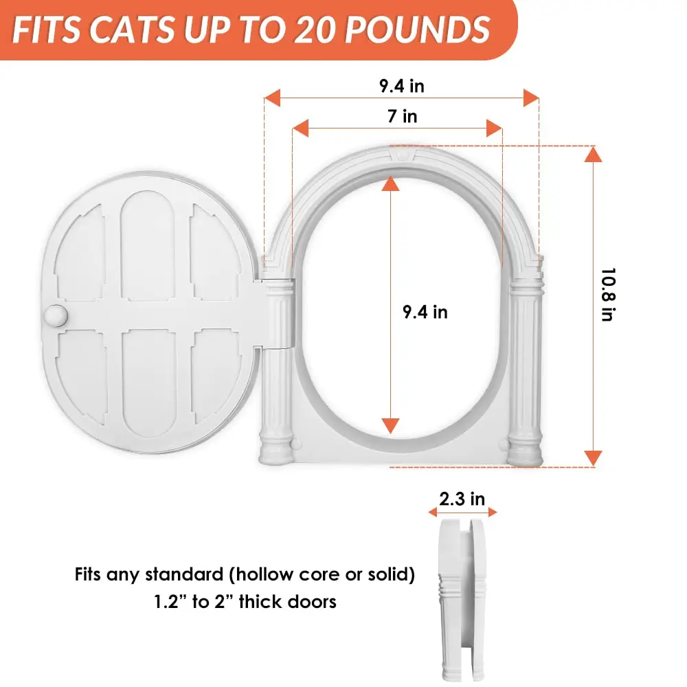 Pet Door 1PC Cat and Dog Doorway Flap Access Restriction No Flap Controllable Safe Indoor Outdoor Flap House Pet Gate