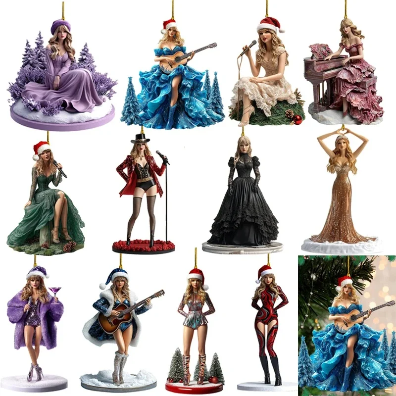 Ornements de confrontation d'arbre de Noël de pendentif de série de Taylor, décoration de fête d'anniversaire de JO, fournitures de décor à la maison, cadeau de Navidad, 12 PCs, 1PCs