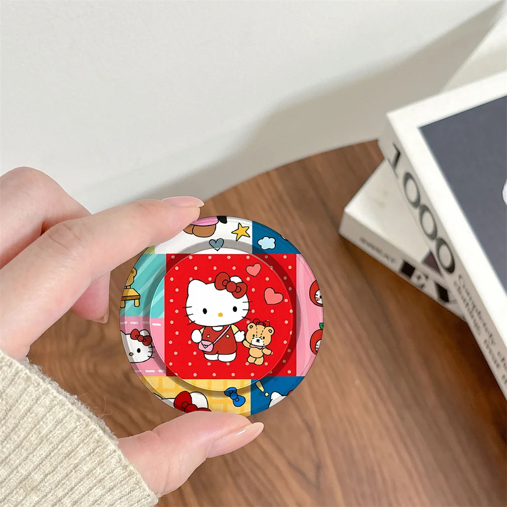 Cute Japanese and Korean Love Wave Point Kitty Cat Magnetic Stretch Phone Stand MagSafe Portable Magnetic Stand Birthday Gift