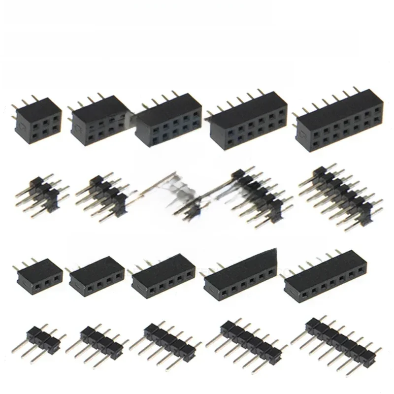 10 pièces 2.0MM pas simple/double rangée broche en-tête et en-tête femelle prise droite verticale/en-tête femelle 2/4/6/7/8/10/40P