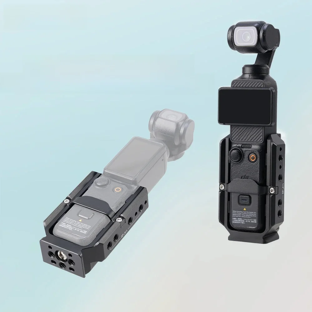 Klatka FOTGA do Pocket 3/4, adapter rozszerzający, akcesoria do DJI Osmo Pocket 3/4, aluminiowa klatka ochronna, metalowy adapter z uchwytem. — zdjęcie 2