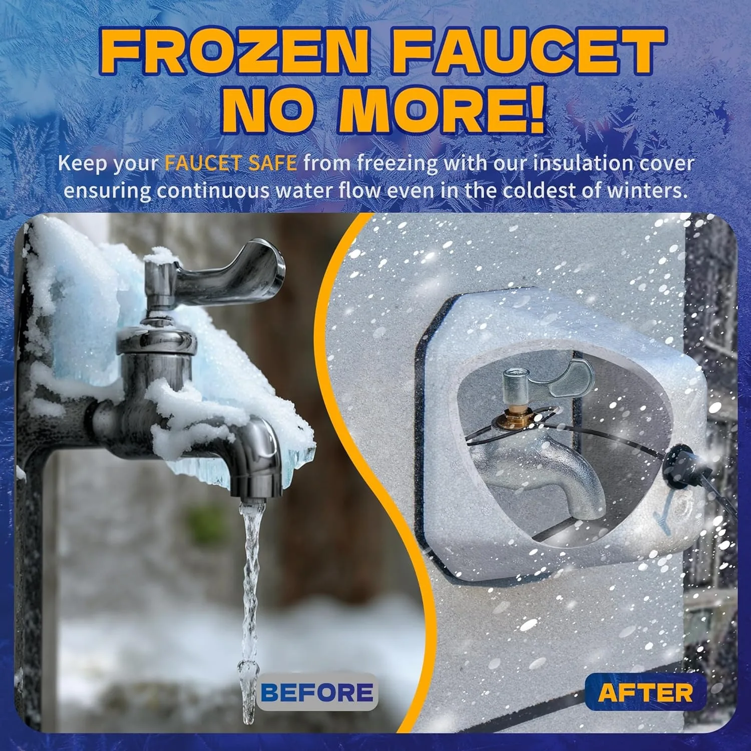 2Pcs Outdoor Faucet Covers Easy Install Garden Cold Freeze Anti Garden Hose Bib Insulating Outdoor Faucet Cover Protector