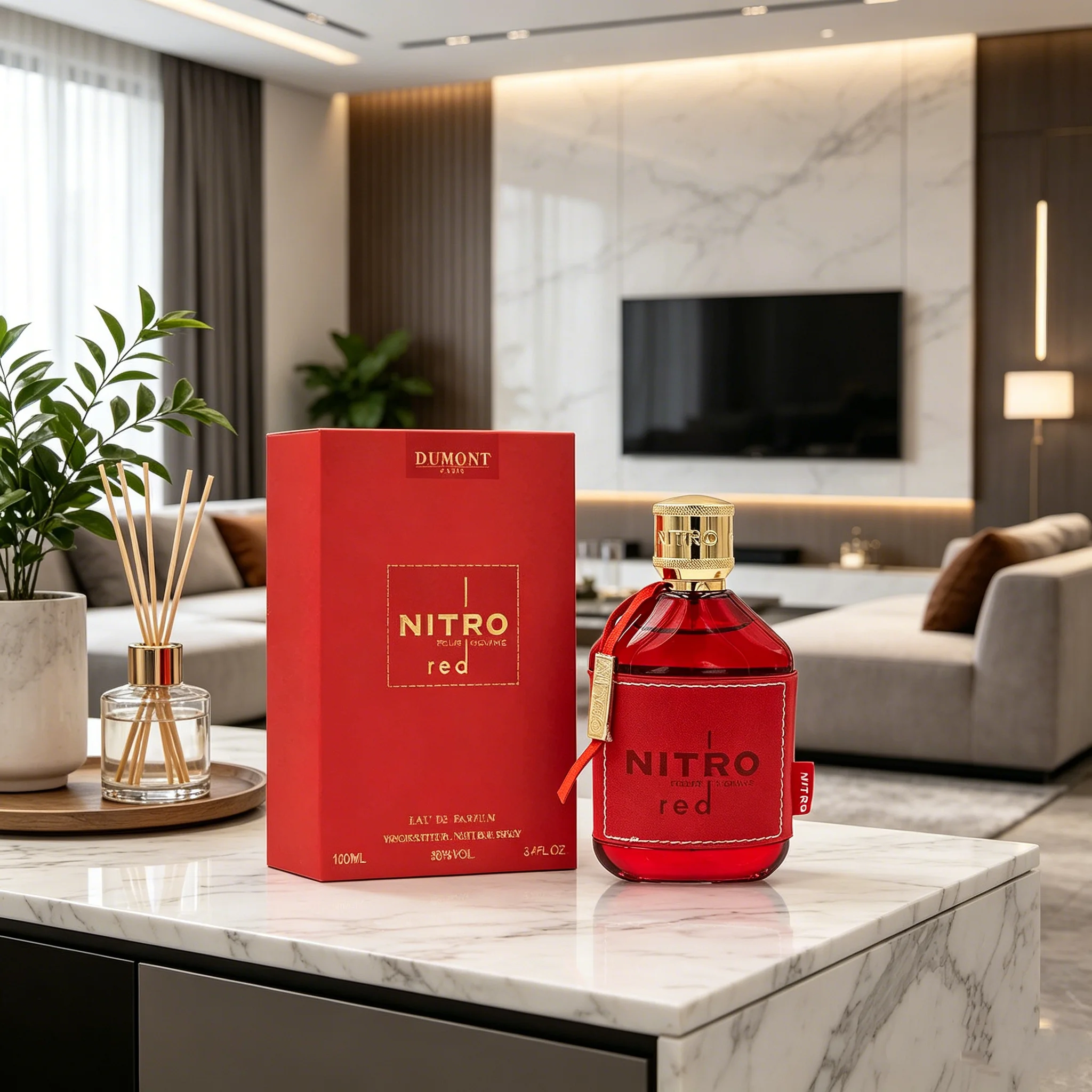 Dumont Nitro Red 3.4 Fl Oz Eau De Parfum for Men – Rich Fruity Woody Floral Fragrance – Luxurious Long Lasting Scent