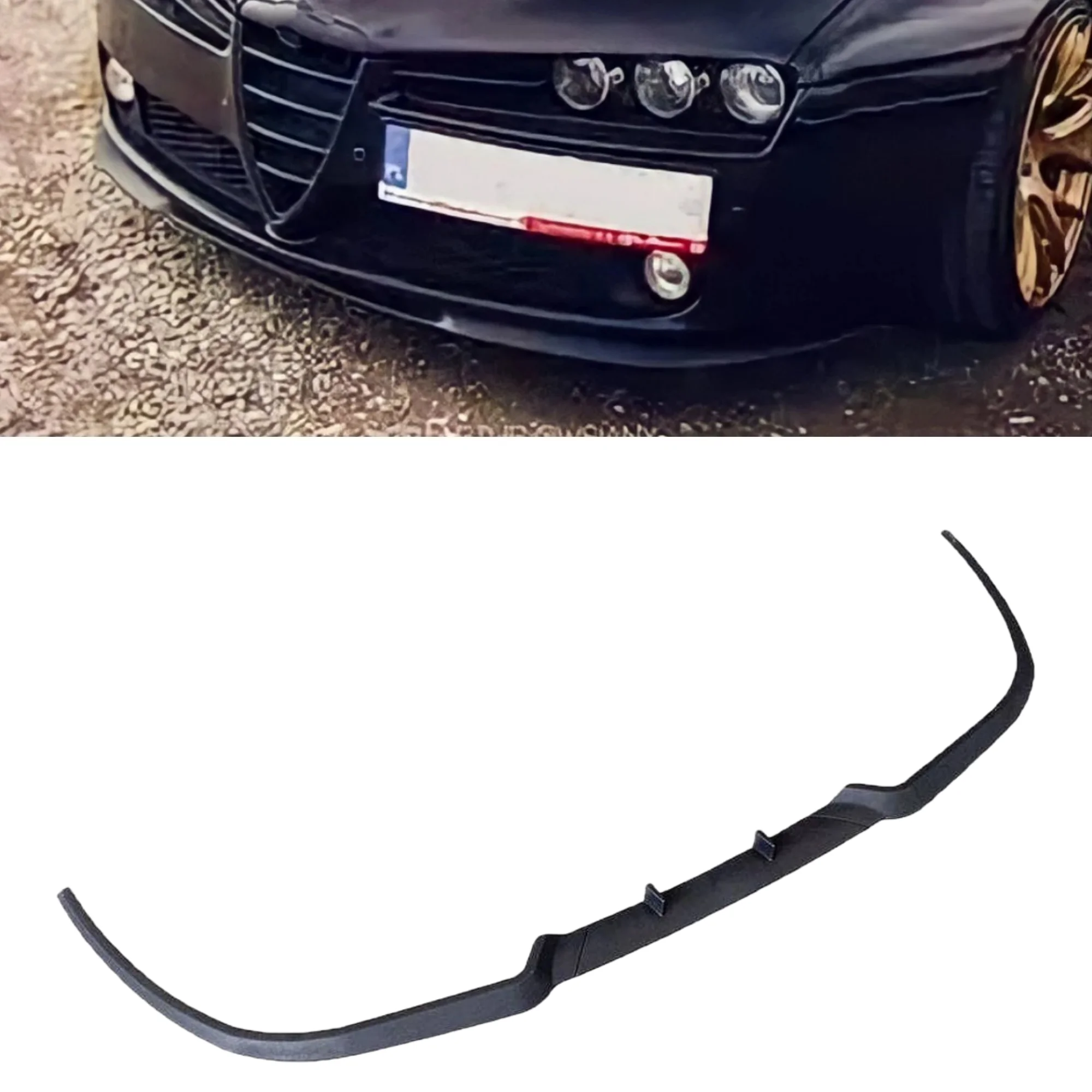 Front Bumper Lip For Alfa Romeo 159 CUPRA R Car Accessories Spoiler Flap Euro Universal 3 Pcs Body Kit Exterior Parts Tuning