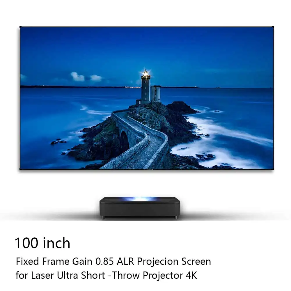 

New 100 Inch ALR Projector Screen 16:9 Fixed Frame Anti Light Rejection Projetion Screen for Ultra Short Throw Projector 4K