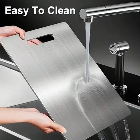 Tábua de Corte Aço Inoxidável 304: 46cm, Antibacteriana, Anti-Mofo - Perfeito para Cozinha