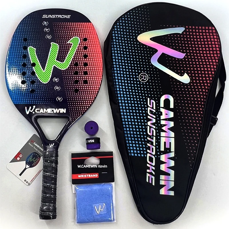 Camewin Racket 3k Professional Paddle 2024 Sports Tennis Woman Padel Mens Novice Racket Beach Tennis Carbon Shovel Bag Hand Bag