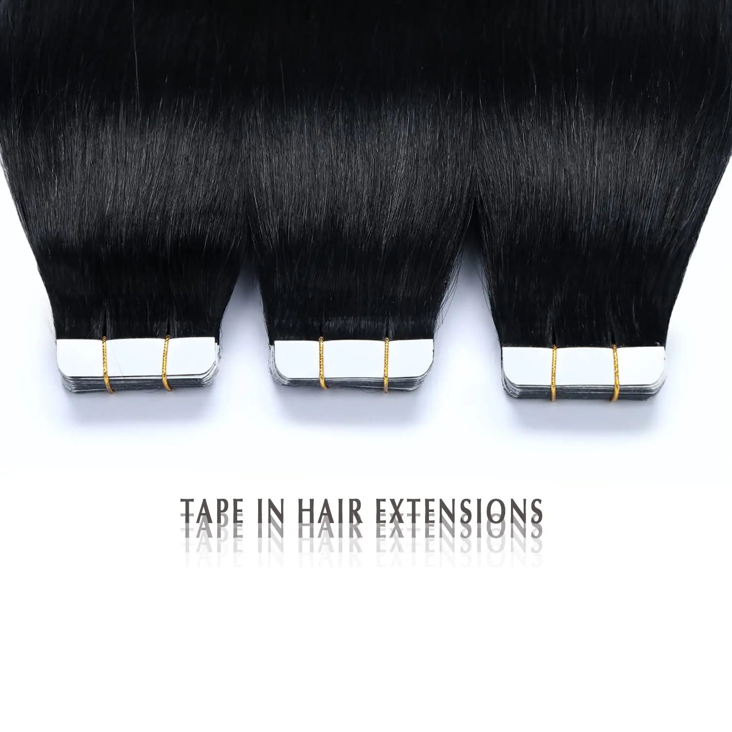 Fita reta em extensões de cabelo humano, cabelo virgem brasileiro, fita real remy cabelo ins, extensão adesiva invisível do cabelo sem costura