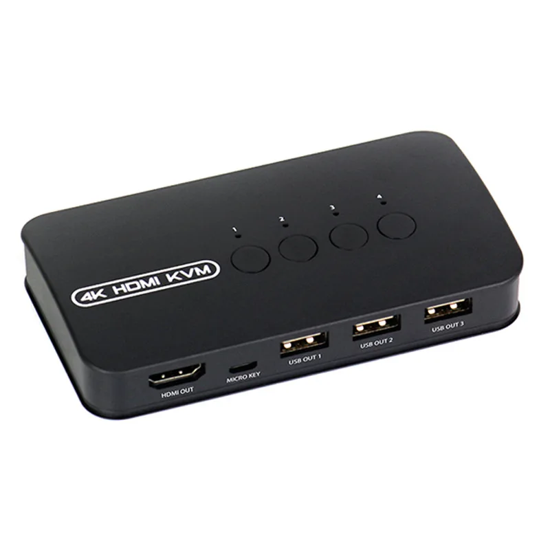 4K HDMI-KMV Switch Quad In One Out Switch KVM Mouse Keyboard HDMI Switch Splitter 4K