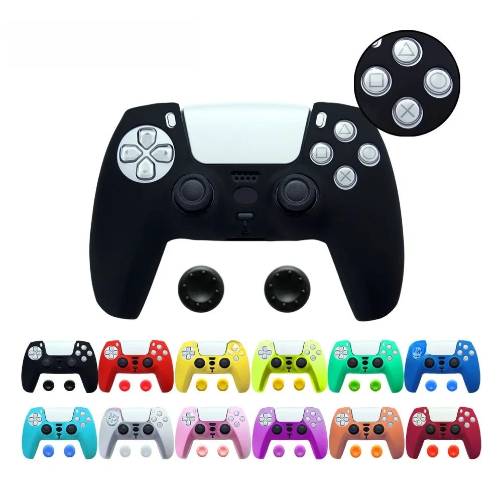 Boîtier en caoutchouc de Silicone pour manette de jeu, coque en plastique, capuchon de Joystick, manettes pour Sony Playstation 5 PS5