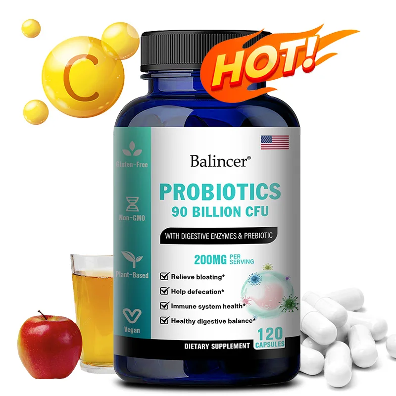 90 Billion CFU Probiotic Capsules - Support Gut Flora Balance, Digestive Comfort, Intestinal Cleansing & Immune Defense