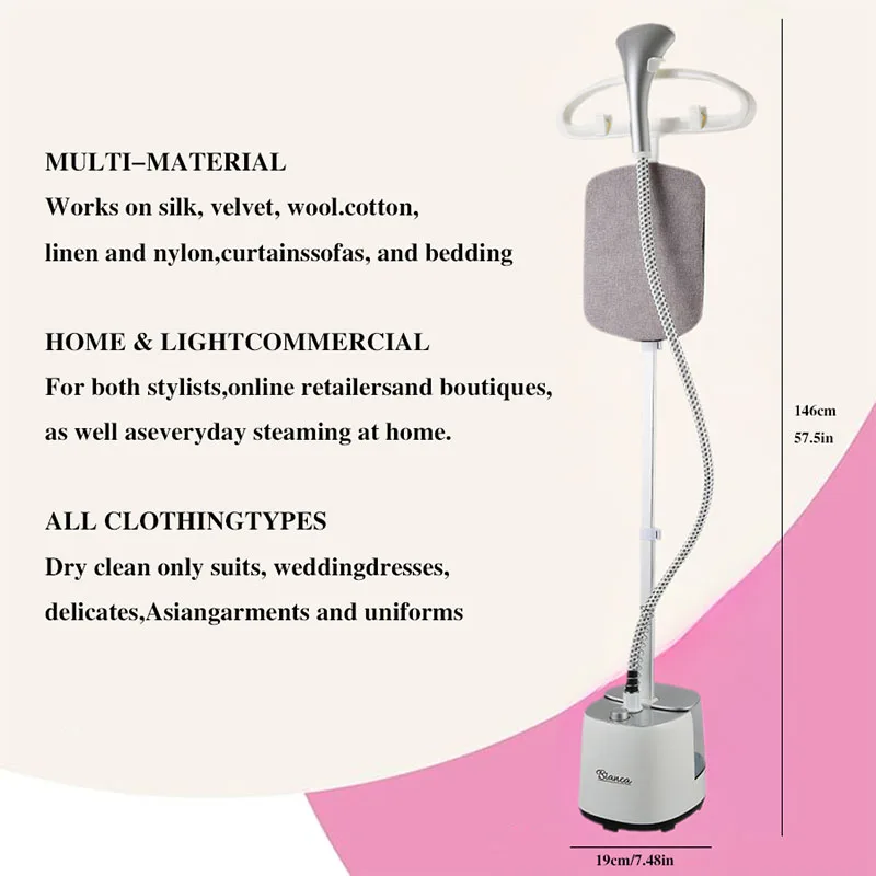 Household small standing iron, multi-functional flat ironing and hanging ironing, large capacity water tank, high power 2000W