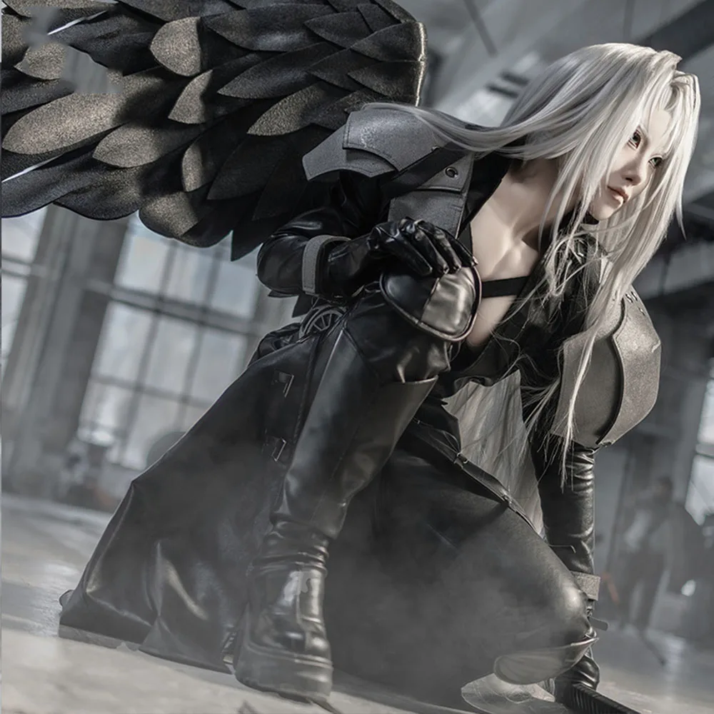 VII Anime Figure Sephiroth Cosplay Clothing Set ,Outfit for Elegant Themed Gatherings Events