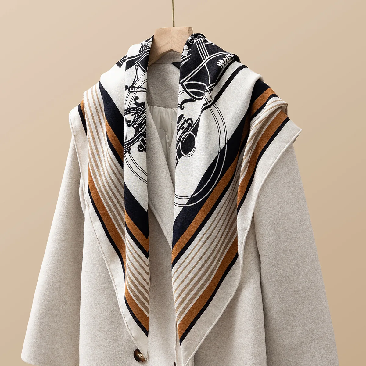 

Brand Luxury Designers Scarf 135 Women Silk Wool Shawls Head Bag Scarves Christmas Gift Rolled Edges Stole Head Neck Accessories