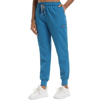 Yeni Jogger kadın erkek tıbbi fırça çalışma dipleri Unisex streç güzellik pantolon kliniği doktor hemşire pantolon