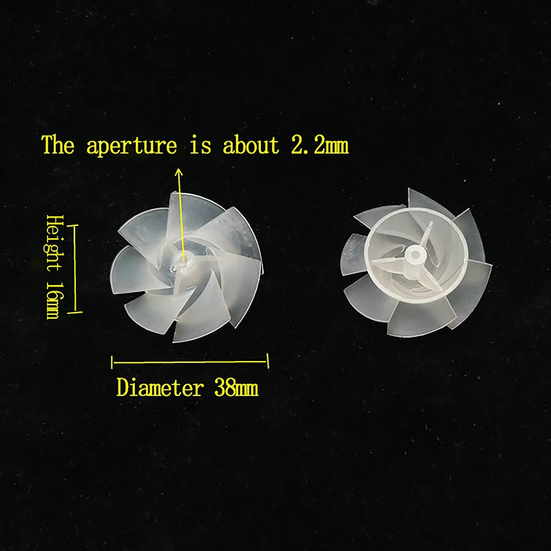 Aspas de ventilador de plástico transparente para secador de pelo, ventilador de Motor Universal de alta potencia, 7 aspas de repuesto,