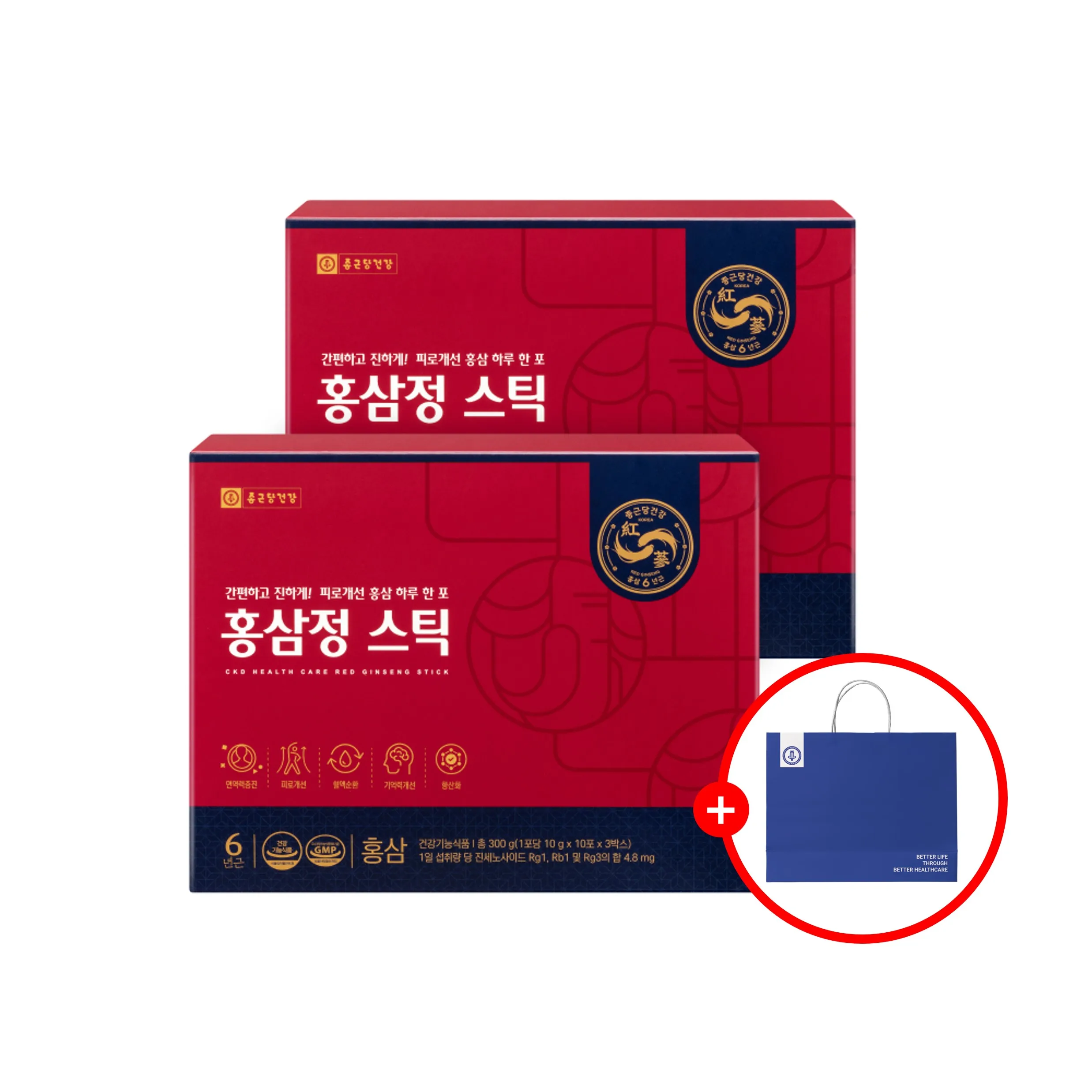 Red Ginseng extract Stick 1+1 box 60 sticks Chong Kun Dang