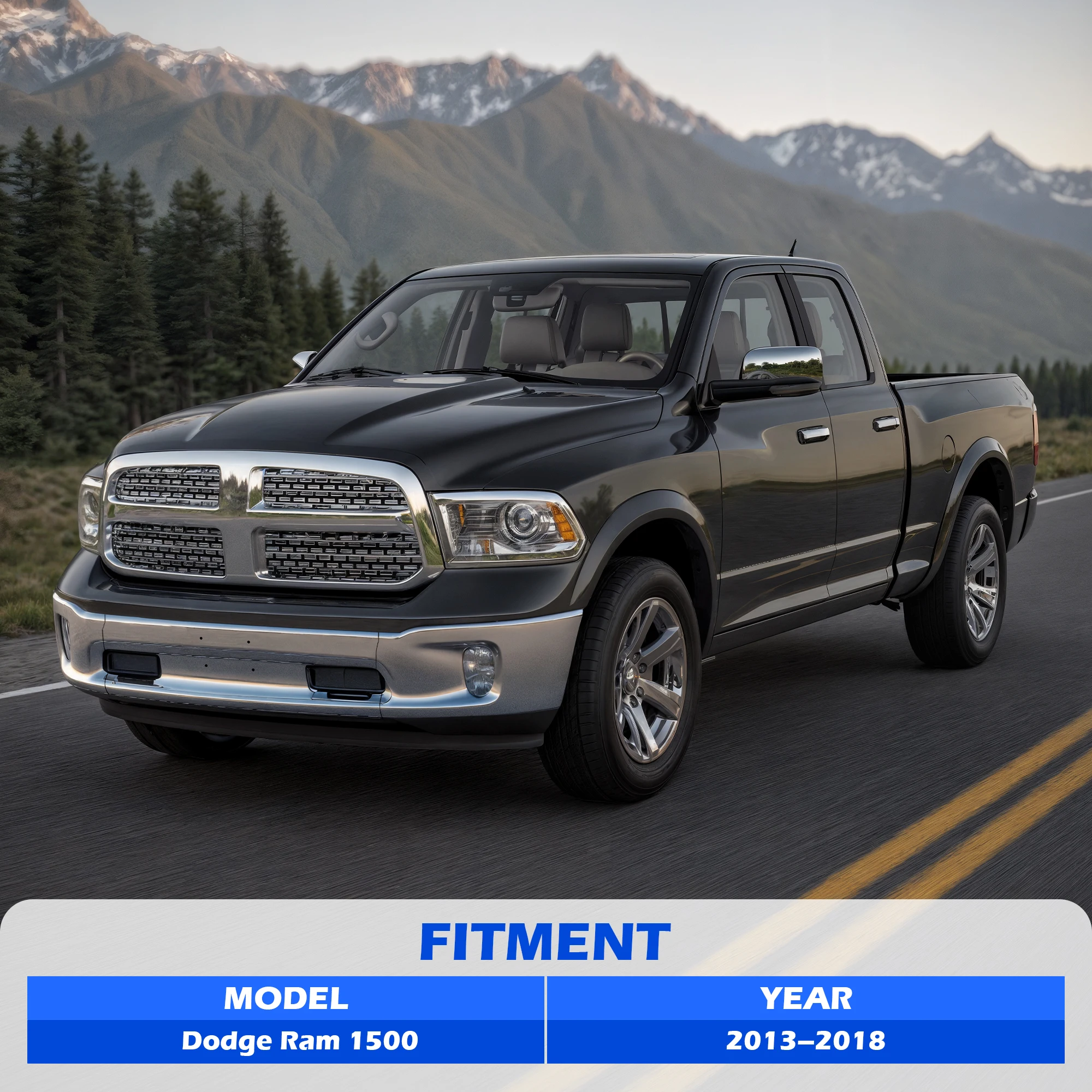 المصد الأمامي من الكروم لـ 2013 2014 2015 2016 2017 2018 دودج رام 1500 واط انقطاع الضباب بدون حديقة مساعدة ثقوب الاستشعار سبليت ستايل
