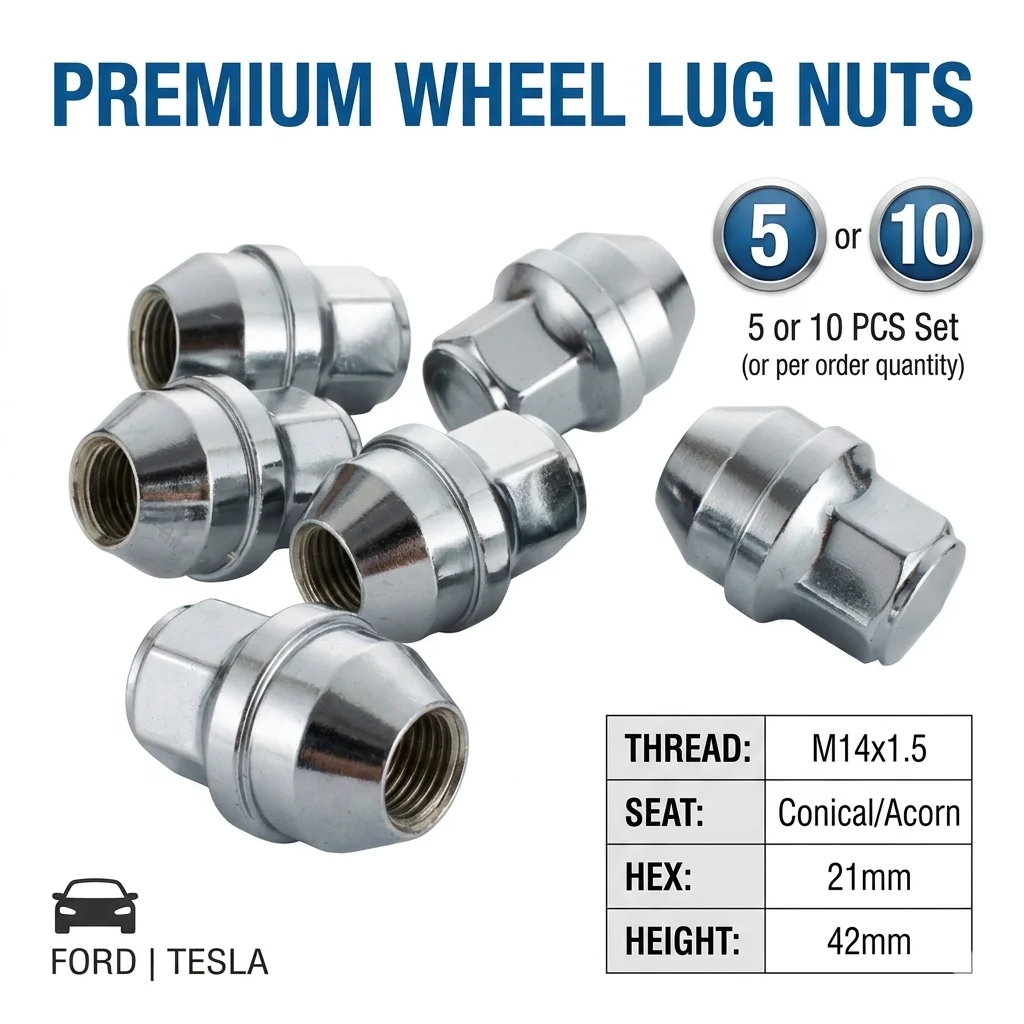 For FORD TRANSIT MK8 2012+ WHEEL NUTS STAINLESS STEEL CAP for F-150 Raptor Tourneo Tesla Model 3 / S / X / Y ACPA1012KXA 5196786