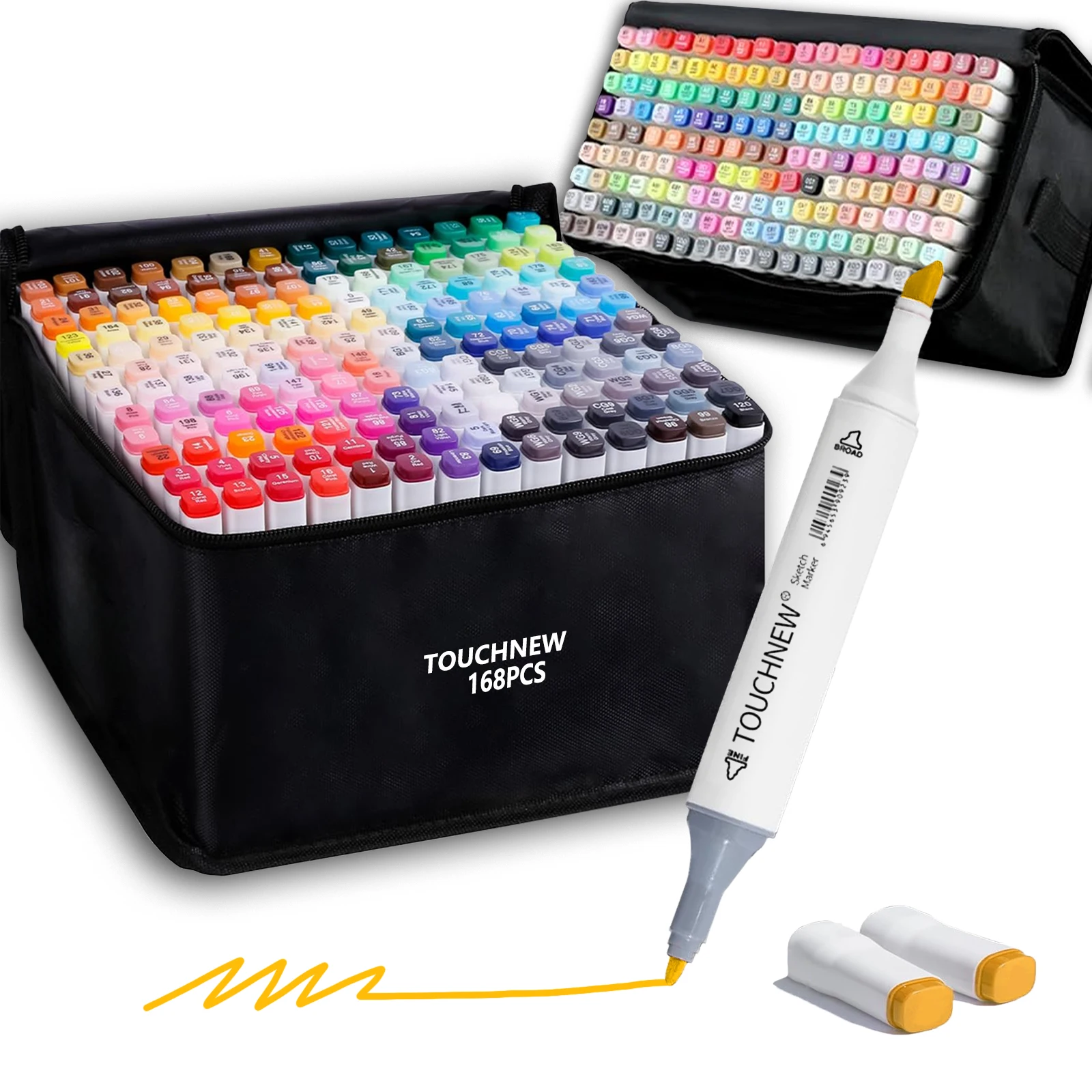 

168 Colors Double-ended Marker Pen Set Oil-based Alcohol Large-capacity Markers Suitable for Christmas Gifts