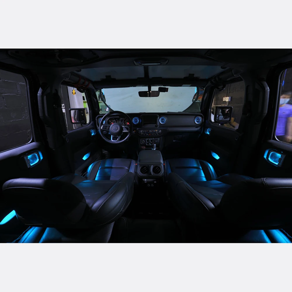 

SXMA JL1197 Air Outlet RGB led Atmosphere Lamp Lights kit for Jeep JL for Wrangler 2018+，ABS Material