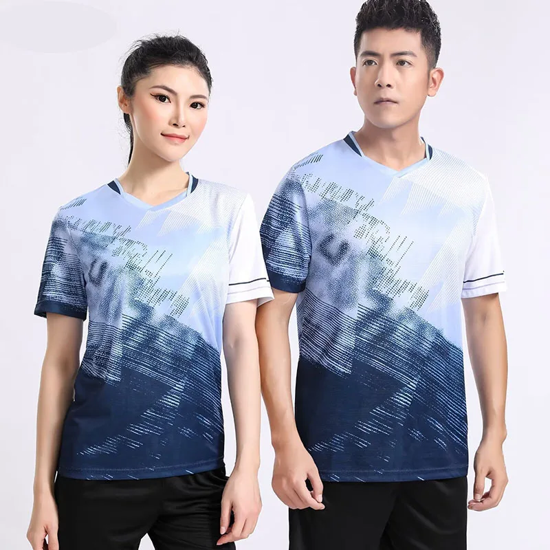 

Футболка унисекс для настольного тенниса, 2024, с V-образным вырезом и коротким рукавом