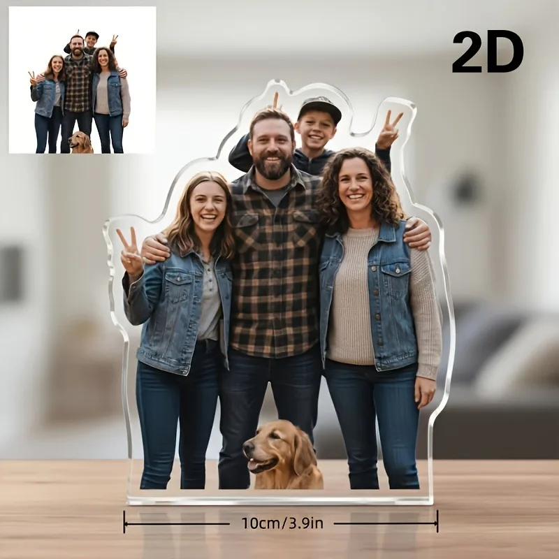 Custom Acrylic Photo Display, Supports Custom Images of Any Design, Can Make Personalized 2D Shaped Statue Displays