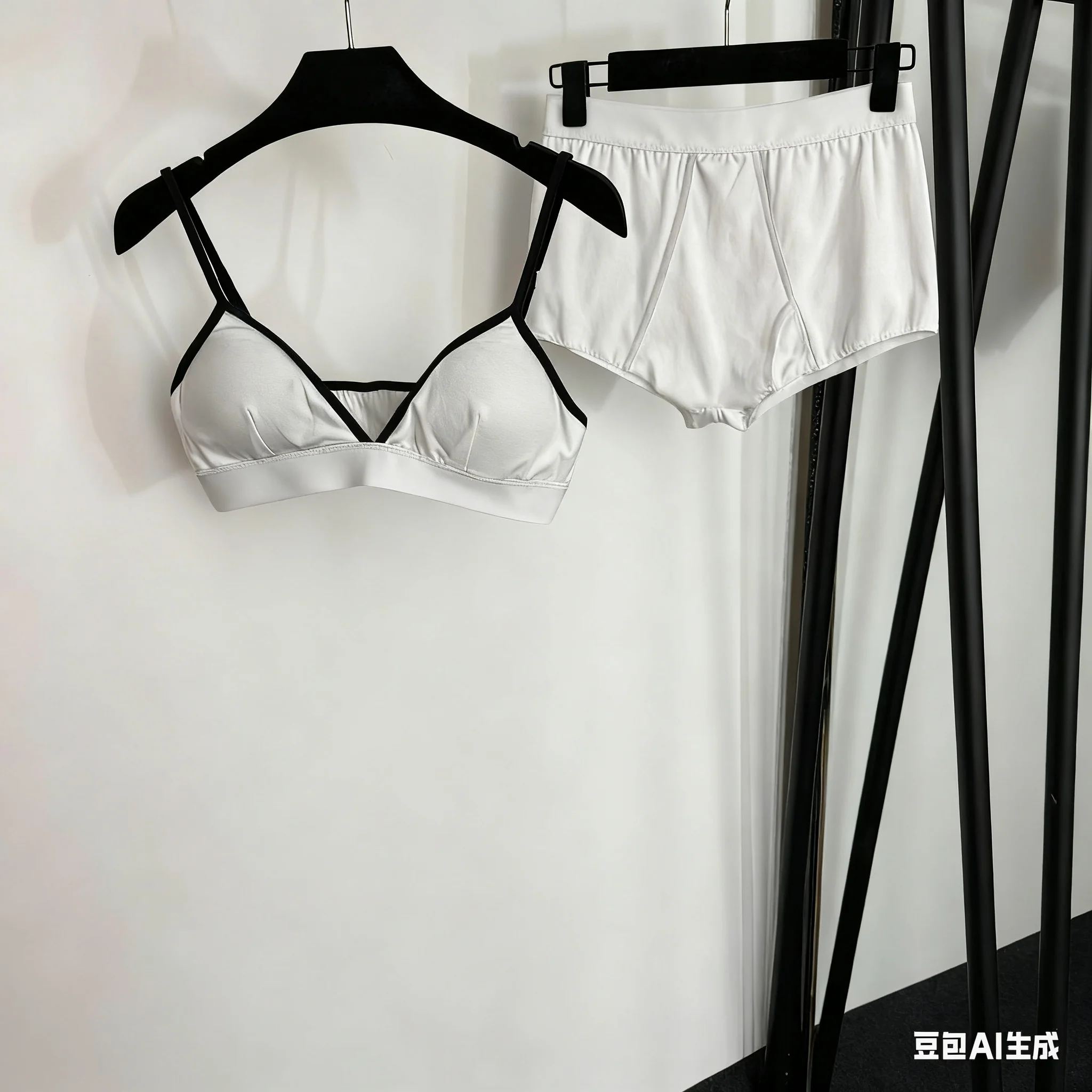 

25Ss Spring Summer Women's Bikini Swimwear Triangle Cup Pendant Bra Underwear ➕ High waist triangle panties set
