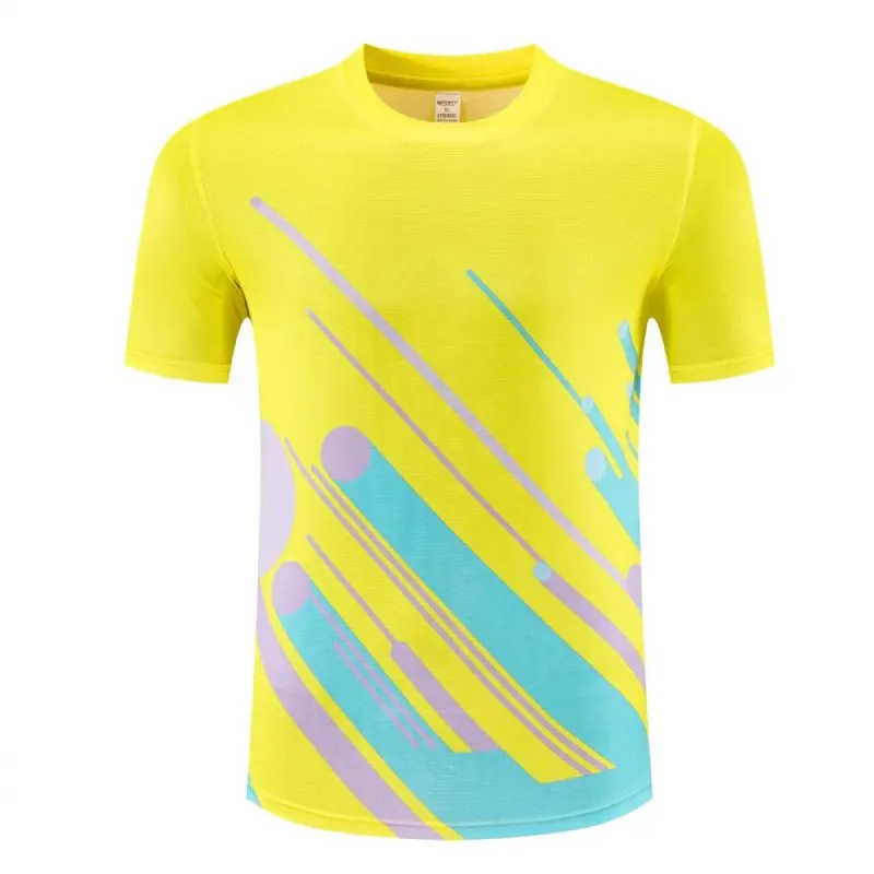 Men Badminton Shirt Quick Dry Breathable Sports Tee 3D Graphic Summer Training Jersey Round Neck 5