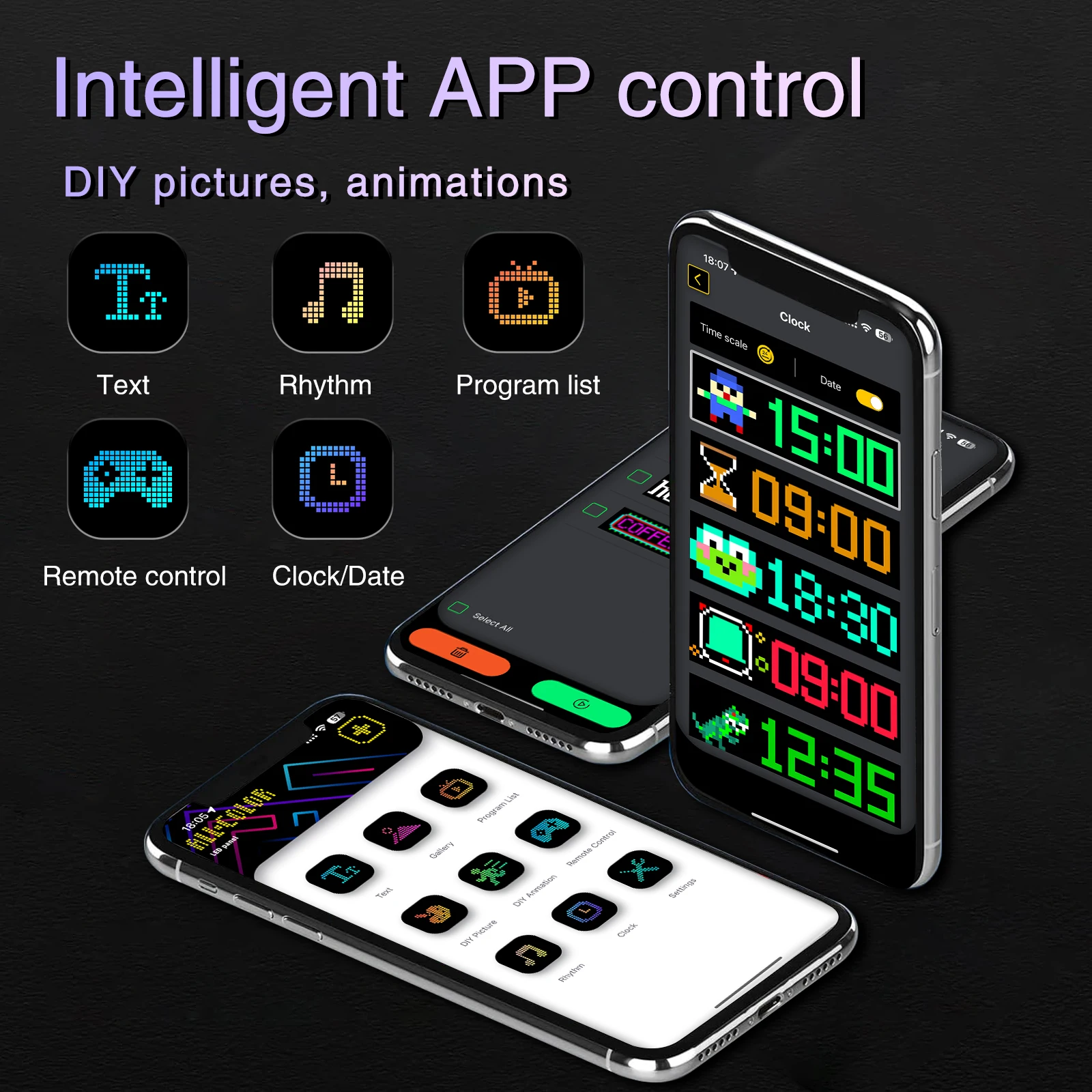 App controle programável LED Display Screen, rolagem placa do sinal, painel digital flexível macio, mensagens RGB, loja de carros