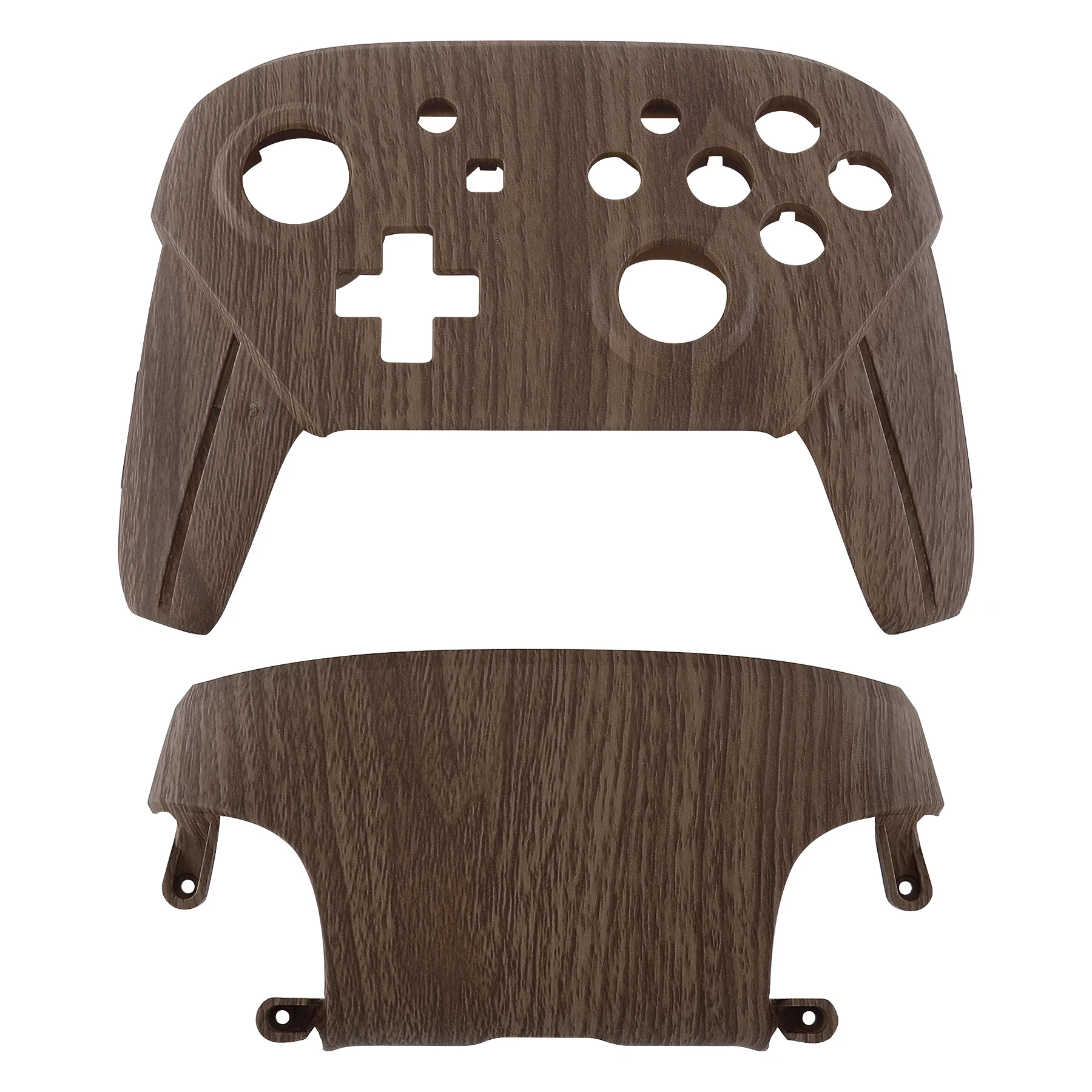 eXtremeRate Wood Grain Patterned Faceplate and Backplate Replacement Shell Housing Case Cover for NS Switch Pro Controller