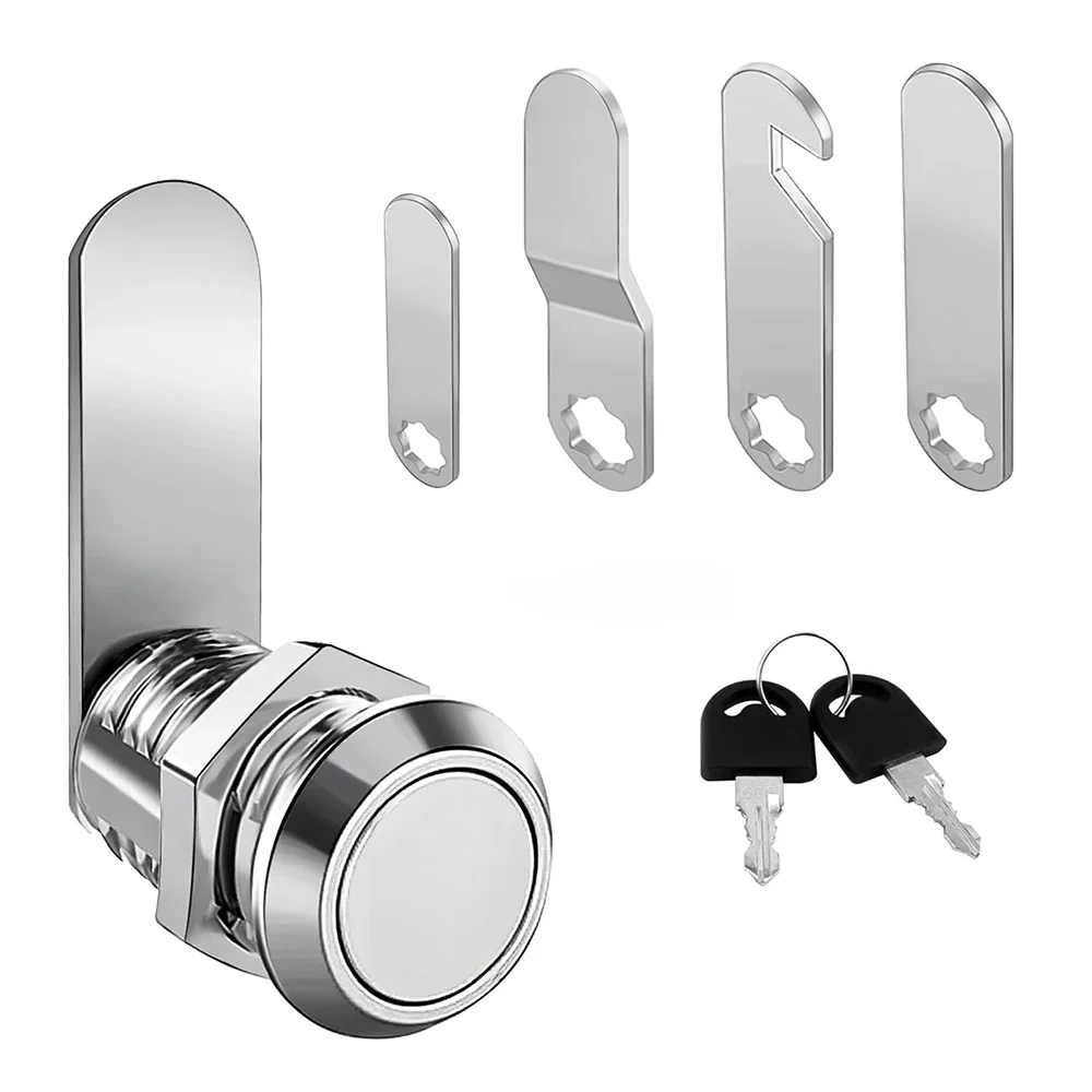 Cam Lock Set para Mailbox Drawer e Armário, Locker, Locker, Locker, Vem com 2 chaves e 4 placas de