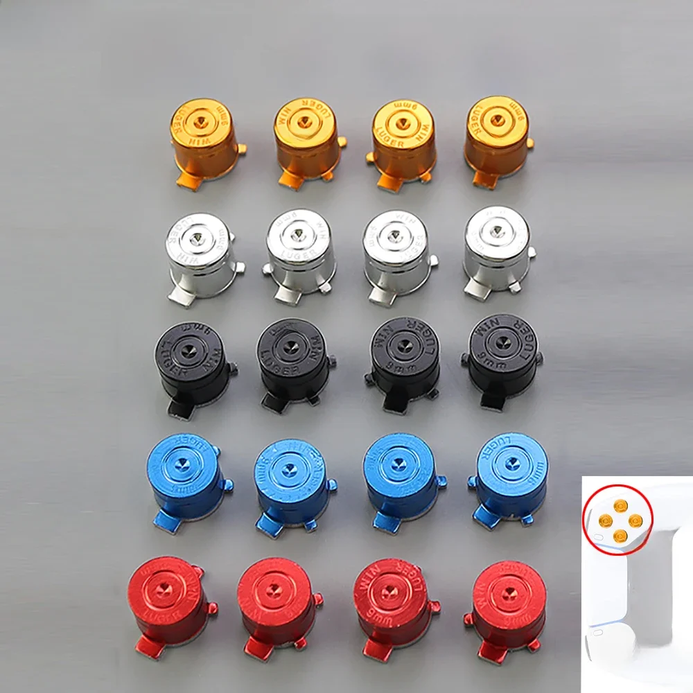 1 jeu de boutons Bullet ABXY pour manette de jeu PS5/PS4, couvercle de Joystick analogique en aluminium pour PlayStation 4 Pro, partie mince
